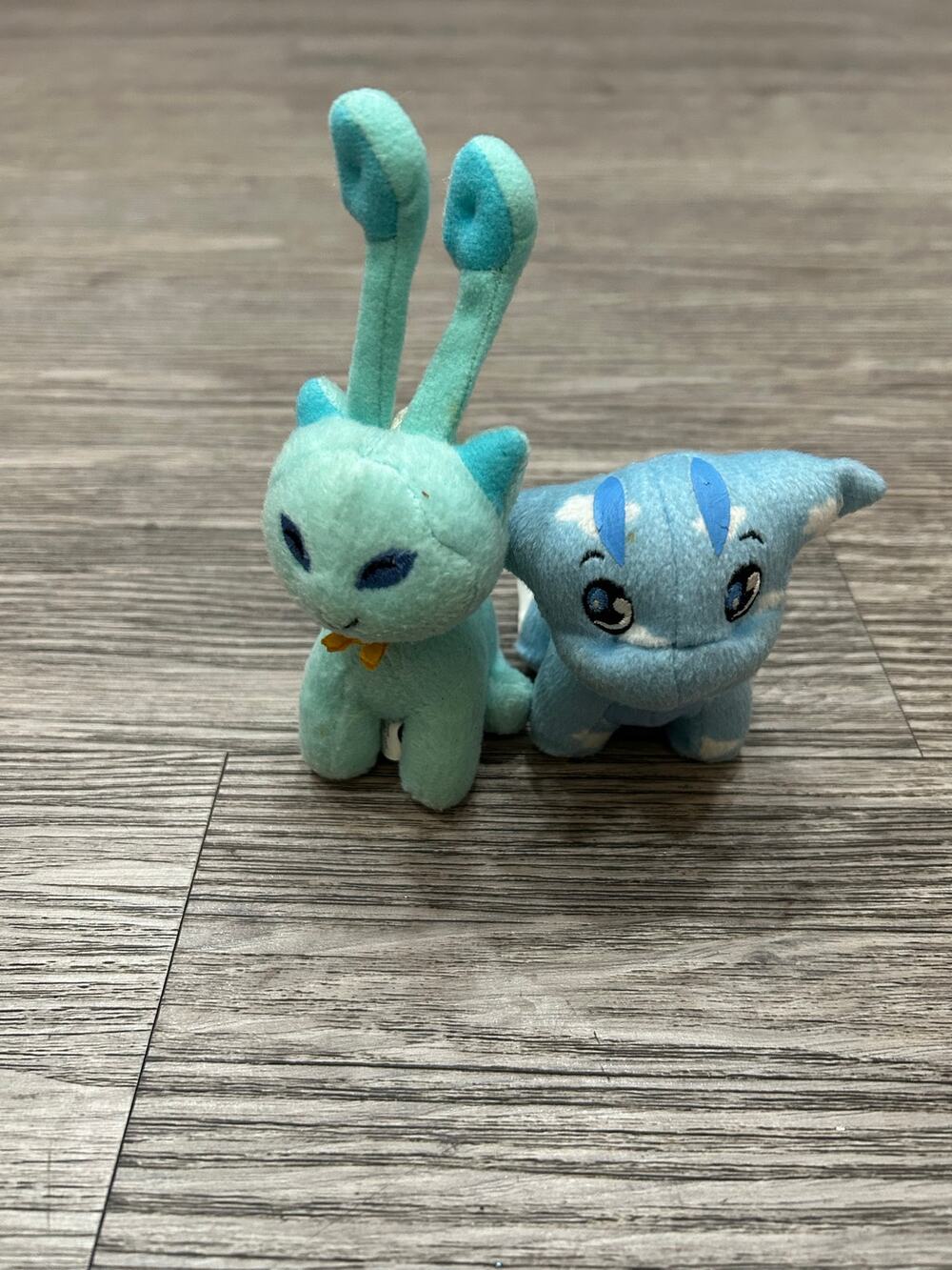 Lot of 2 Vintage 2003-2005 McDonald's Neopets Aisha & Kougra Blue Plush Toys
